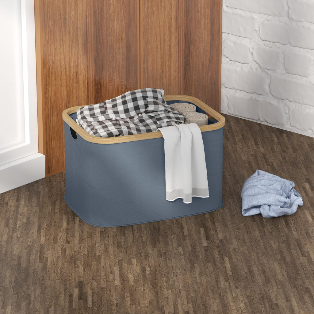 Cesto para Roupa Dobrável Cesto para Roupa Suja 36 L com Pega para Casa de Banho Dormitório Lavandaria 44,3x33,3x26,5 cm Cinza