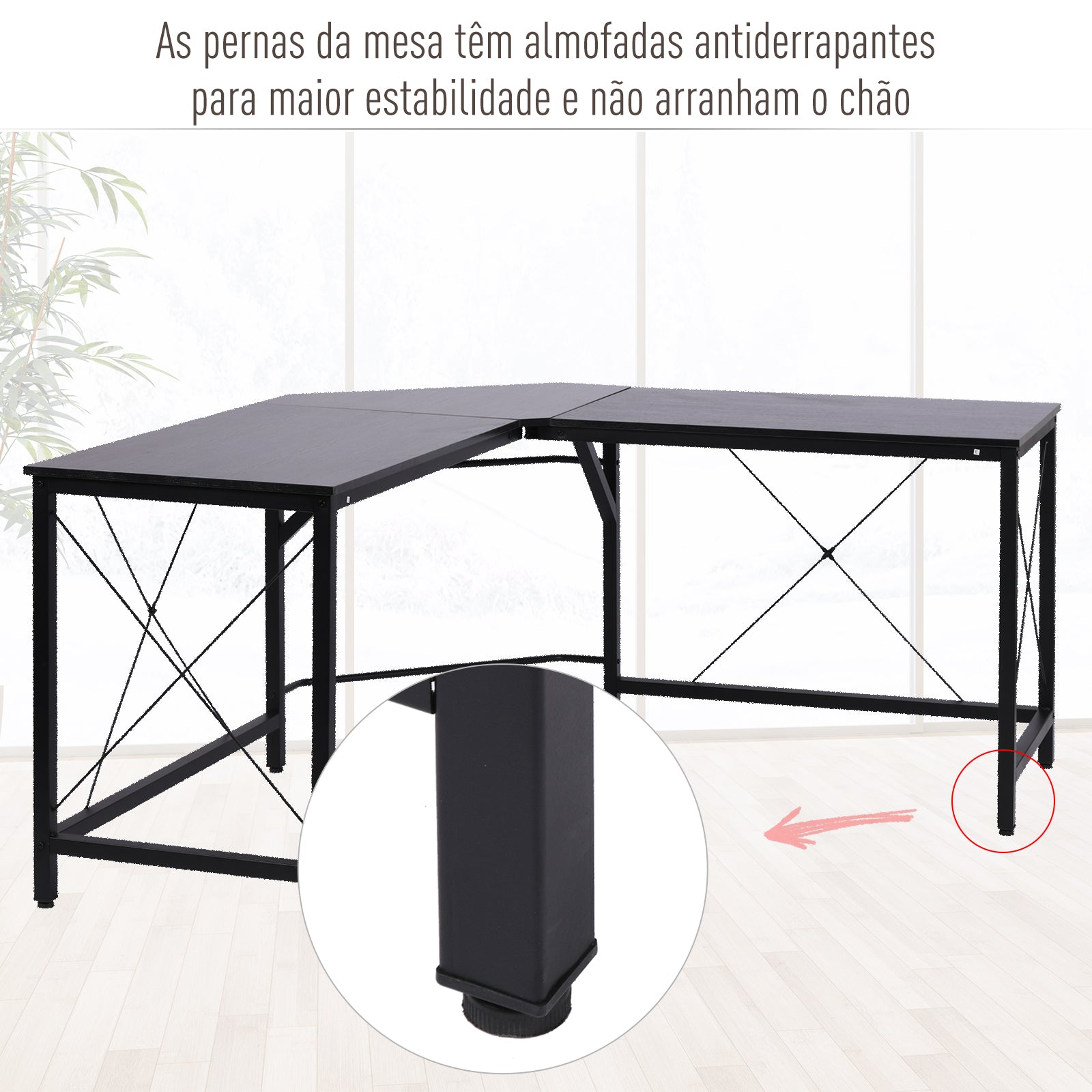 Secretária de Canto – Modelo Turku – 150x150x76 – Moderna – Branco
