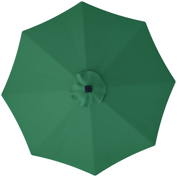 Toldo de Substituição para Chapéu de Sol de 3 m Toldo de Reposição para Chapéu de Sol de Pátio com Ventilação Superior Proteção UV 50+ Capa de Reposição de Poliéster para Exterior Verde