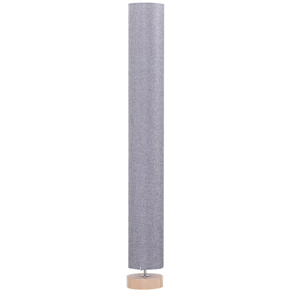 Candeeiro de Pé Moderno Candeeiro de Sala 40 W E27 com Cobertura de Linho e Estrutura de Metal para Quarto Ø15x120 cm Cinza