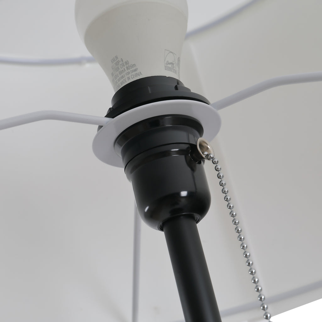 Candeeiro de Pé Moderno Candeeiro de Pé para Sala de Estar com Ecrã Redondo Tripé e Suporte para Lâmpada E27 Ø37x152 cm Branco e Preto