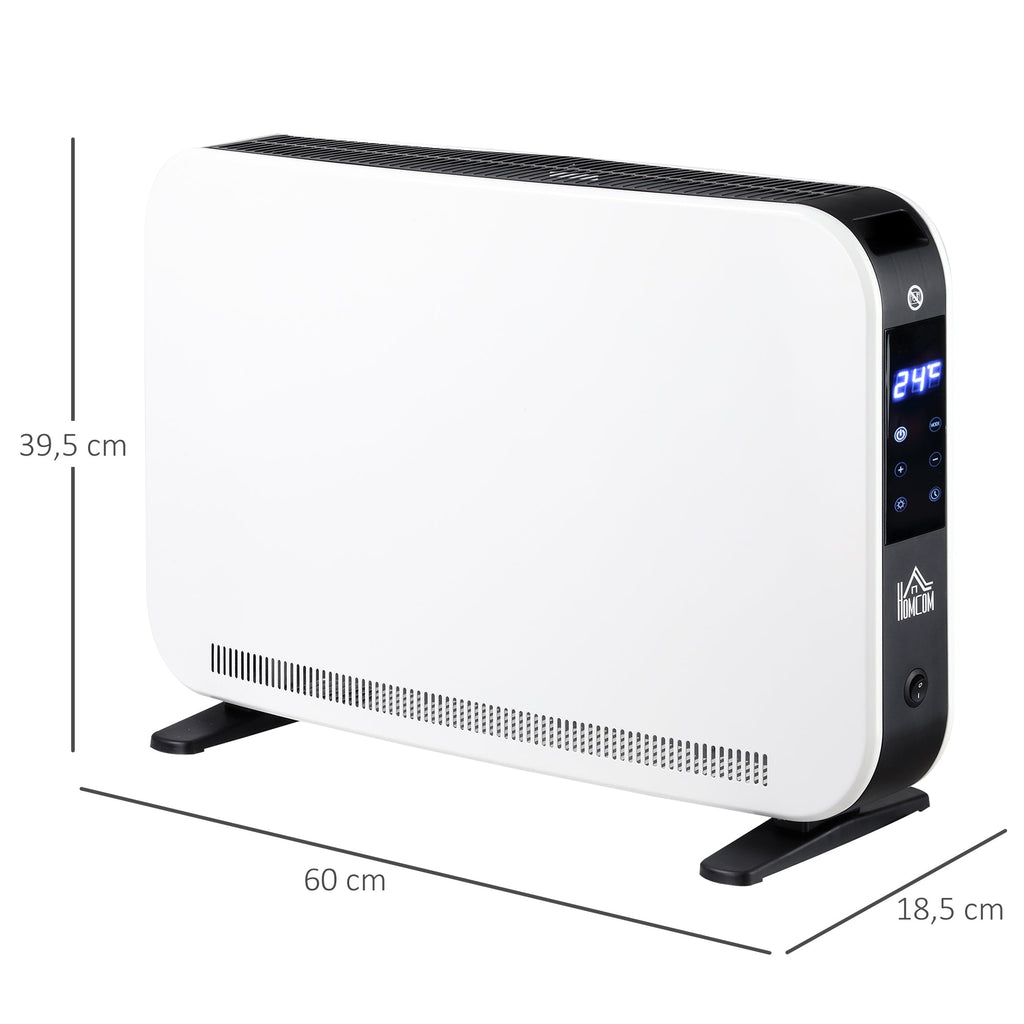 Aquecedor Elétrico 1830-2180W Aquecedor para Casa de Banho com 3 Modos de Aquecimento Ecrã Táctil LED Termóstato Regulável Temporizador e Proteção Contra Sobreaquecimento para 12-18 ㎡ Branco