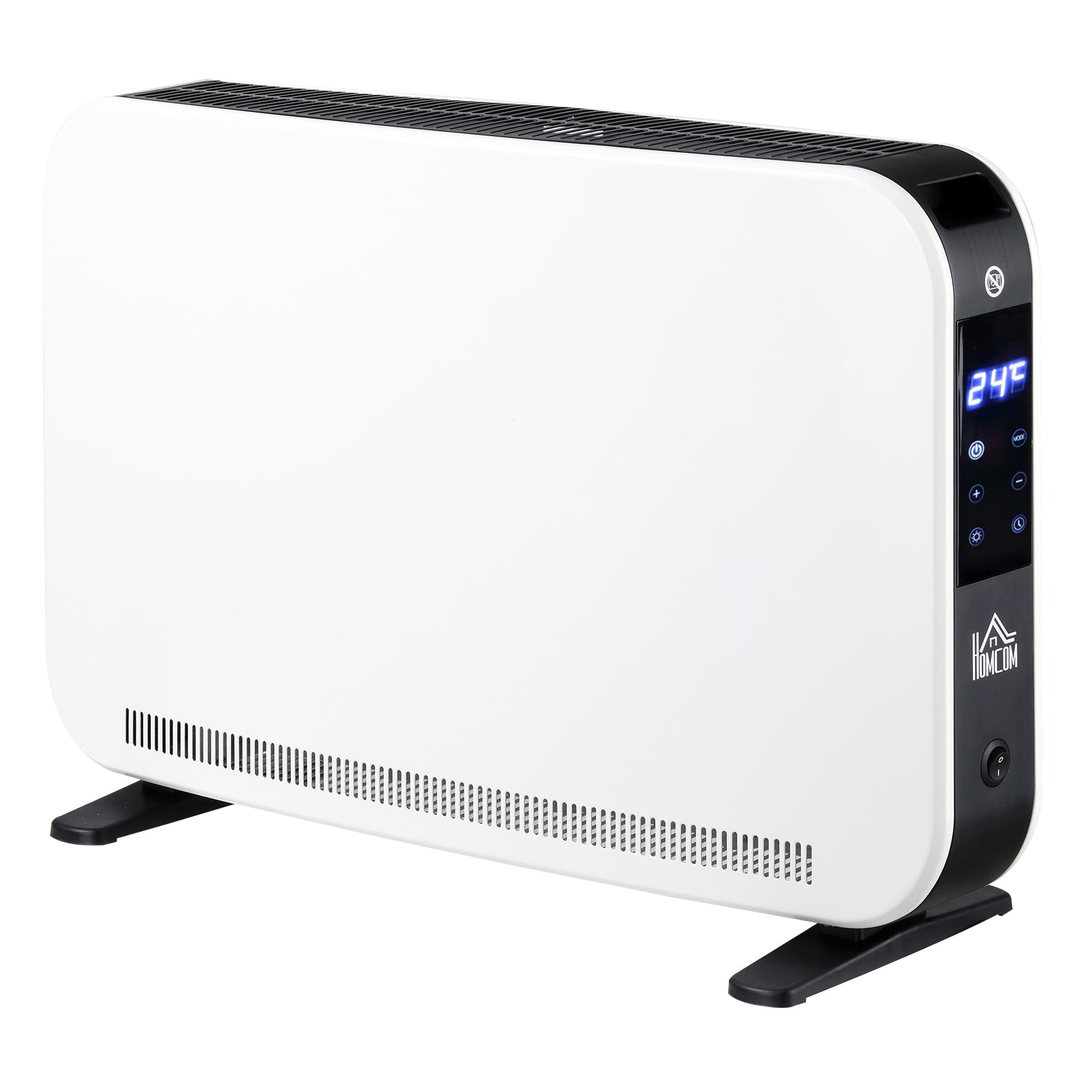 Aquecedor Elétrico 1830-2180W Aquecedor para Casa de Banho com 3 Modos de Aquecimento Ecrã Táctil LED Termóstato Regulável Temporizador e Proteção Contra Sobreaquecimento para 12-18 ㎡ Branco
