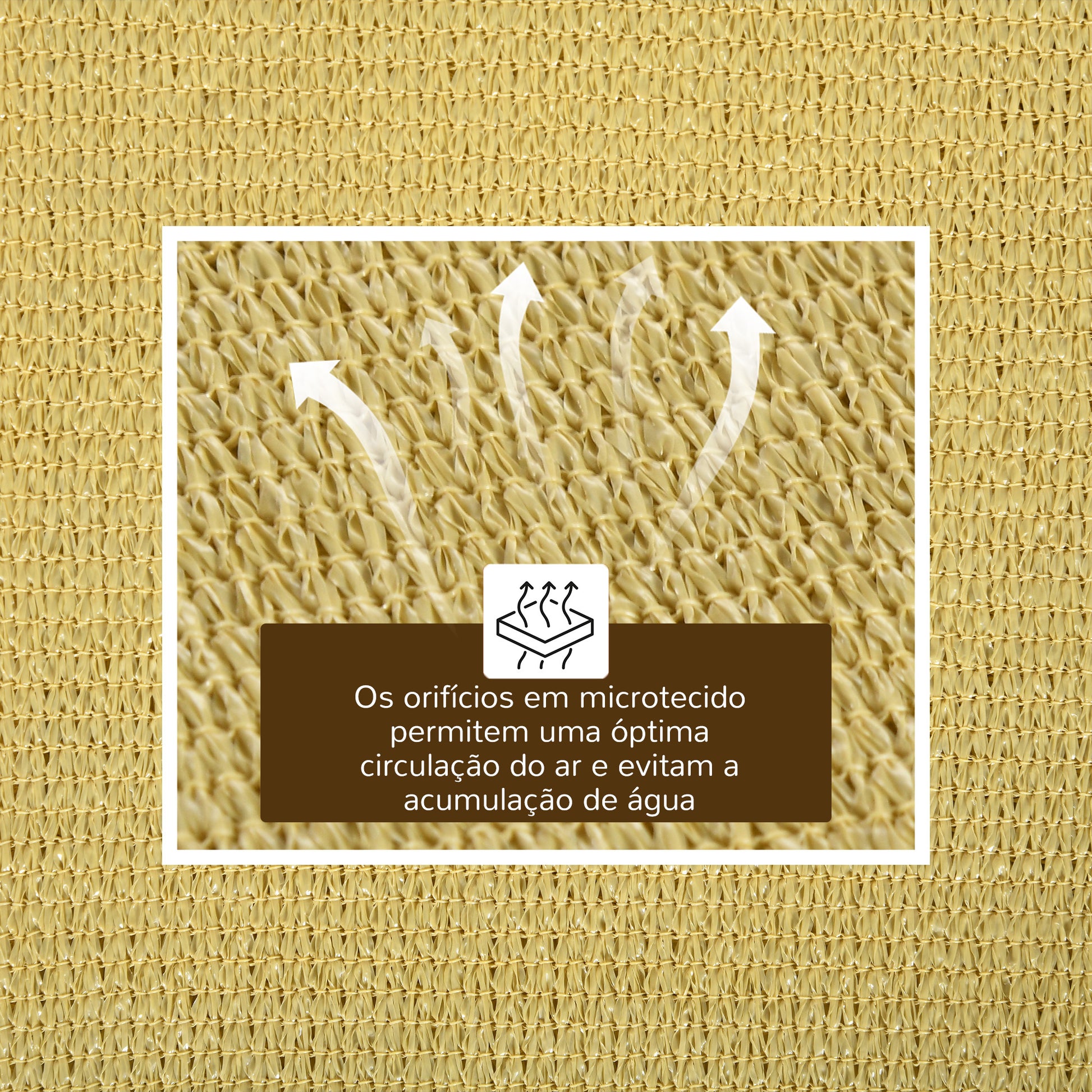 Vela de Sombra Retangular 4x6 m Toldo Vela de HDPE com Anéis de Aço Inoxidável e Cordas para Jardim Pátio Bege