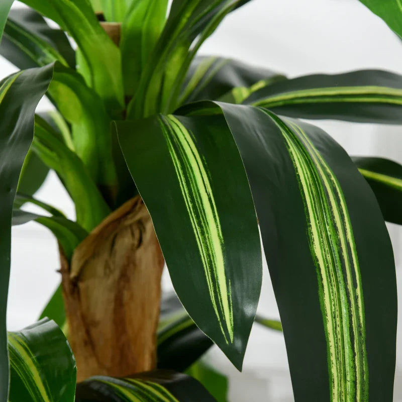 Planta Artificial Decorativa Dracaena com Pote Árvore Sintética 66 Folhas para Jardim Varanda Escritório Sala Ø20x160 cm Verde