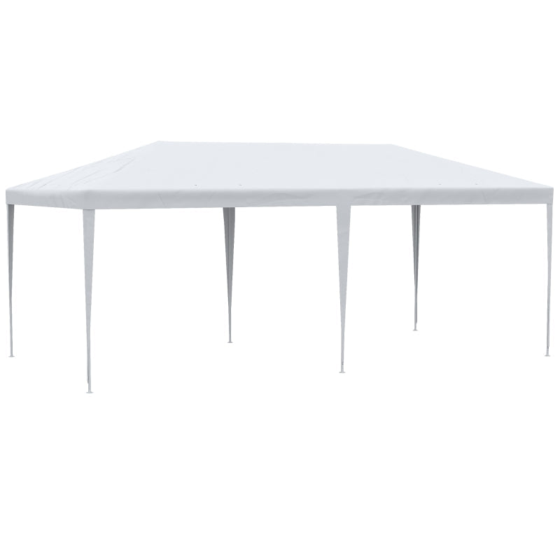Tenda para Festas 585x295x255 cm Tenda de Jardim com Paredes Laterais Removíveis 4 Janelas Transparentes Branco