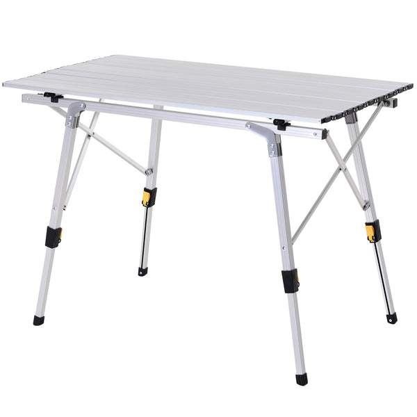 Mesa de piquenique dobrável Mesa de camping de alumínio Altura regulável 90x53x45 / 65 cm Carga 30Kg
