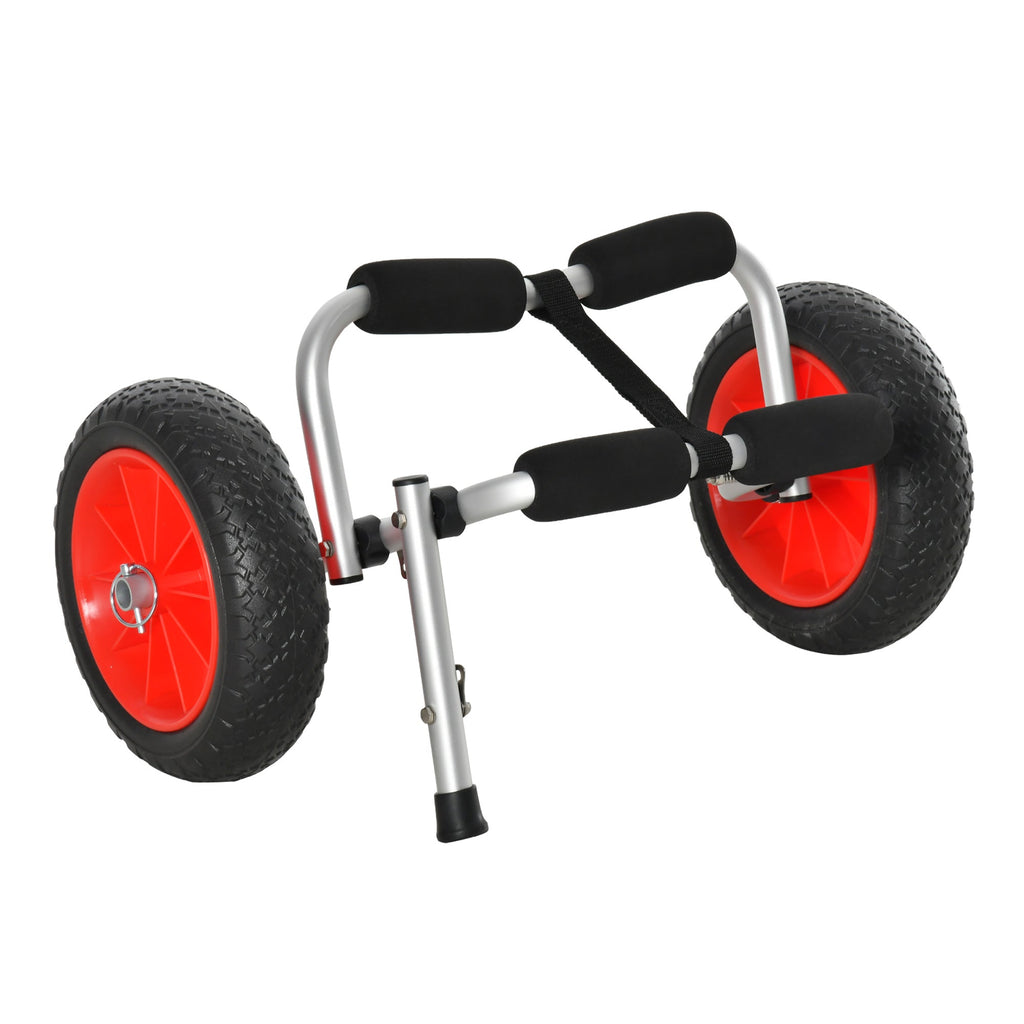 Carro de Transporte Kayak Dobrável Barco Canoa Reboque Carga 60kg com Rodas Porta Canoas Universal Alumínio 60x30x37cm