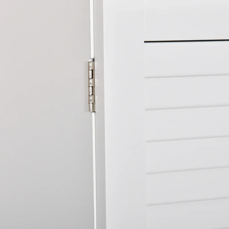 Kleanklin Armário Casa de Banho de Parede com 2 Portas de Persiana Prateleira Interior e Barra para Toalhas Móvel Auxiliar Suspenso Moderno Multiuso para Cozinha 60x23x60cm Branco