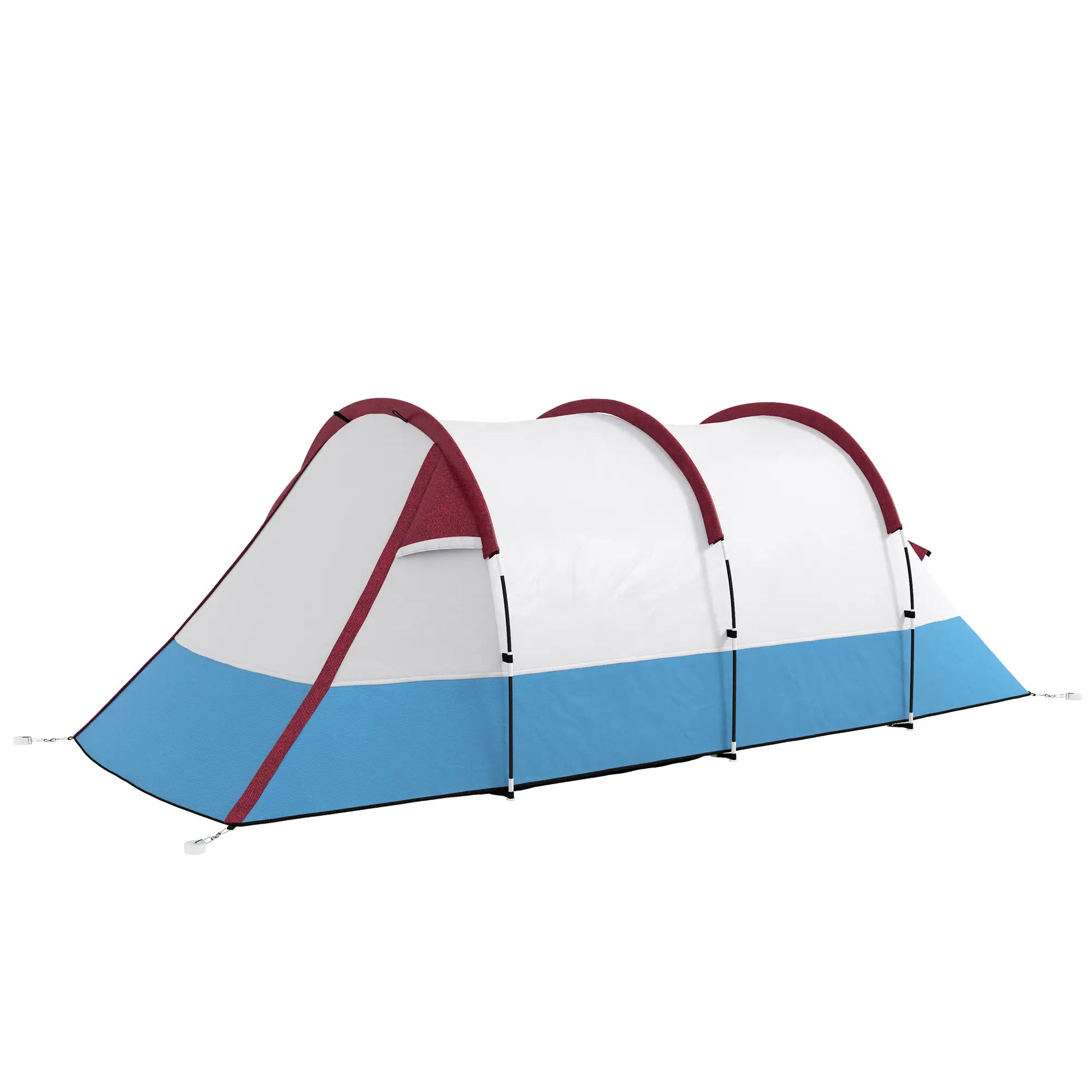 Tenda de Campismo Familiar para 2-3 Pessoas Tenda de Campismo Dobrável com 2 Áreas e Bolsa de Transporte Impermeável para Trekking 420x200x150 cm Multicolor