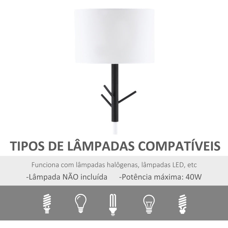 Candeeiro de Pé Cabs - Preto e Branco - Design Contemporâneo - Leva-Me Contigo - Móveis & Decoração