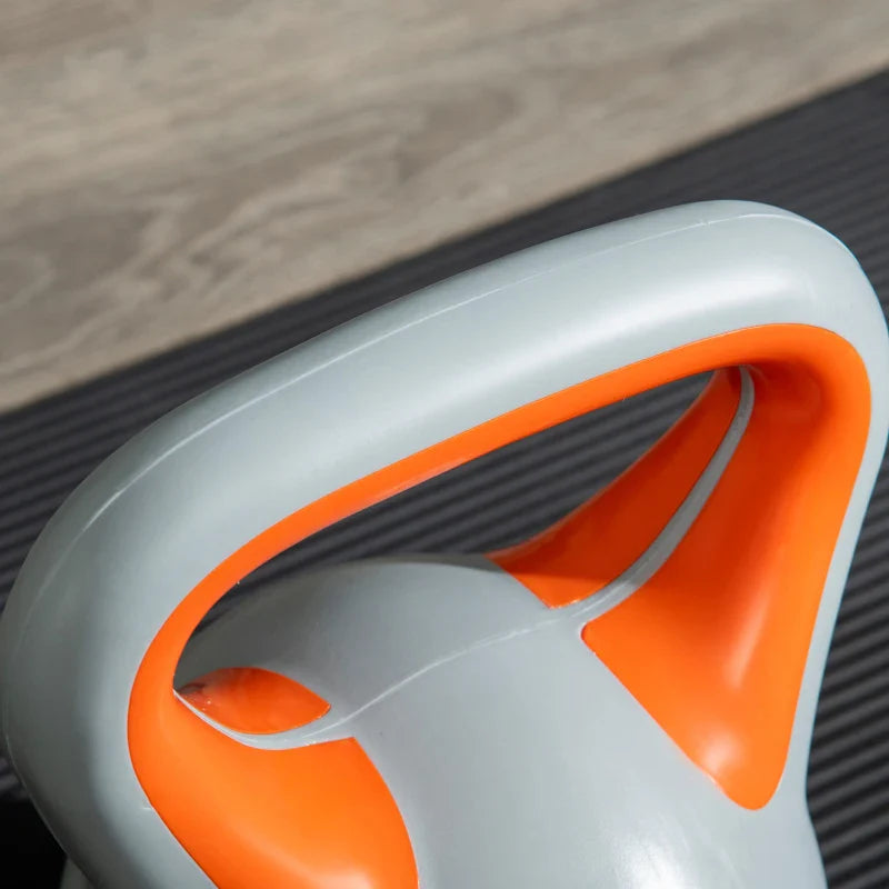 SPORTNOW Kettlebell 8kg Peso Russo com Revestimento de PU e Enchimento de Areia para Treinamento em Casa Ginásio 20x14x24cm Laranja e Cinza