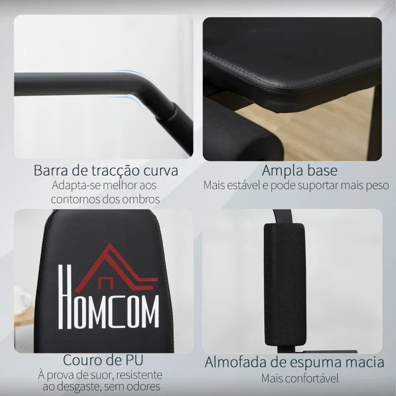 Multi-Estação Máquina de Musculação com Estribo para Pernas Placas de Pesos de 45kg Carga Máxima 110kg Treinamento Fitness em Casa Ginásio 135x103x200 cm Preto
