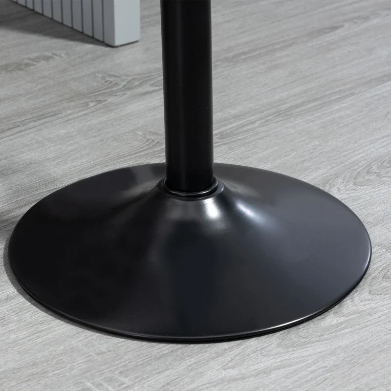 Conjunto de Bancos de Bar Estofados em PU Bancos Altos de Sala de Jantar com Altura Ajustável Assento Giratório e Apoio para os Pés Carga Máxima 120kg 46,5x51x86-106cm Marrom