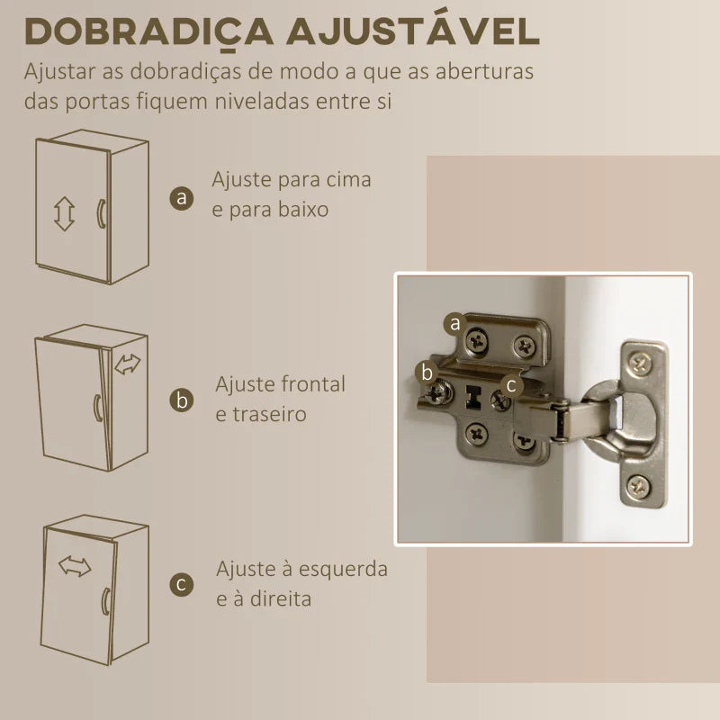 Armário de Cozinha Moderno Móvel Auxiliar de Cozinha com 5 Portas Prateleiras Ajustáveis Gaveta e Bancada para Micro-Ondas 100x40x180 cm Branco e Madeira